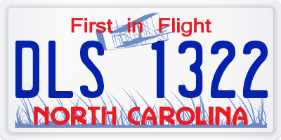 NC license plate DLS1322