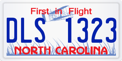 NC license plate DLS1323