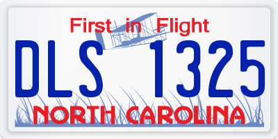 NC license plate DLS1325