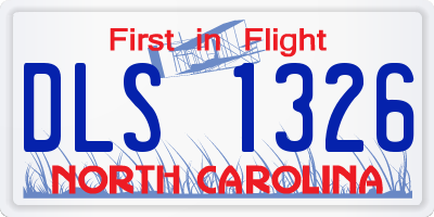 NC license plate DLS1326