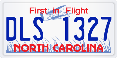 NC license plate DLS1327