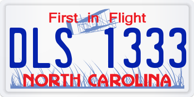 NC license plate DLS1333