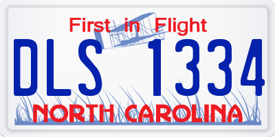 NC license plate DLS1334