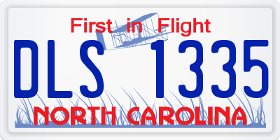 NC license plate DLS1335
