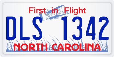 NC license plate DLS1342