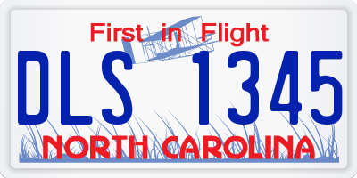 NC license plate DLS1345