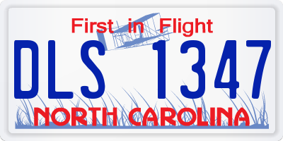 NC license plate DLS1347