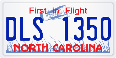 NC license plate DLS1350