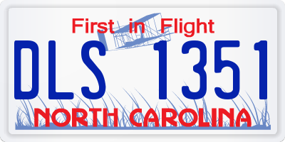 NC license plate DLS1351