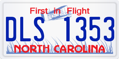 NC license plate DLS1353