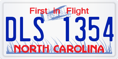 NC license plate DLS1354