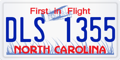 NC license plate DLS1355