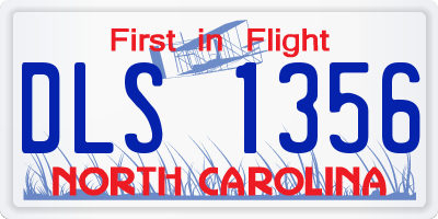 NC license plate DLS1356