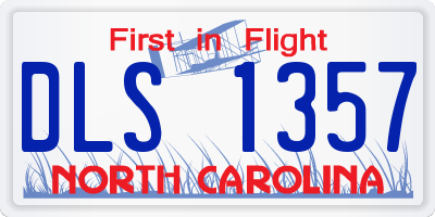 NC license plate DLS1357