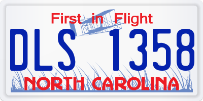 NC license plate DLS1358