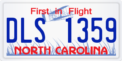 NC license plate DLS1359