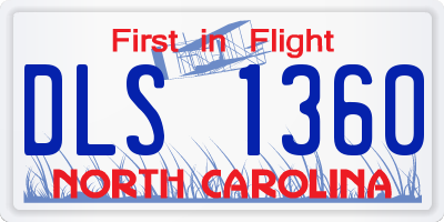 NC license plate DLS1360