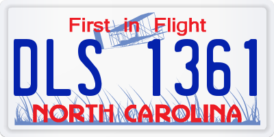 NC license plate DLS1361