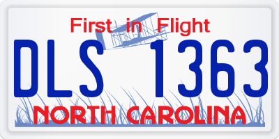 NC license plate DLS1363