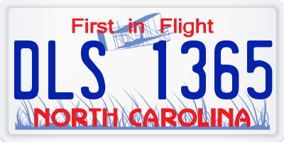 NC license plate DLS1365