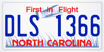 NC license plate DLS1366