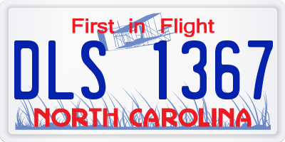 NC license plate DLS1367