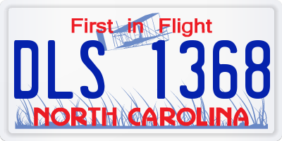 NC license plate DLS1368
