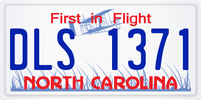 NC license plate DLS1371