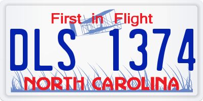 NC license plate DLS1374