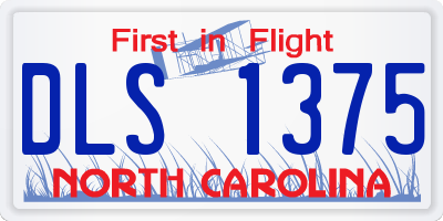 NC license plate DLS1375
