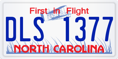 NC license plate DLS1377