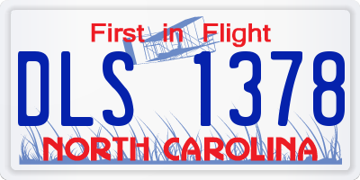 NC license plate DLS1378