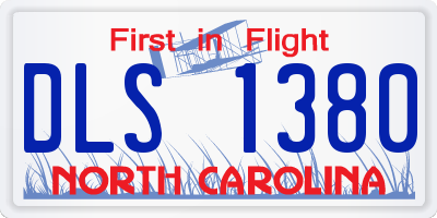 NC license plate DLS1380