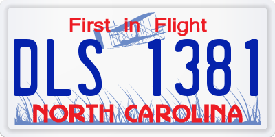 NC license plate DLS1381