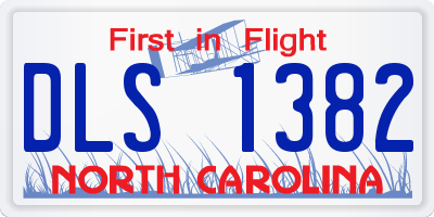 NC license plate DLS1382