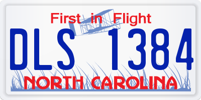 NC license plate DLS1384
