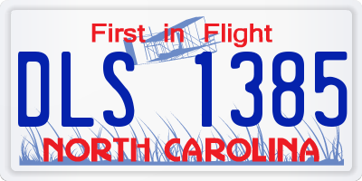 NC license plate DLS1385