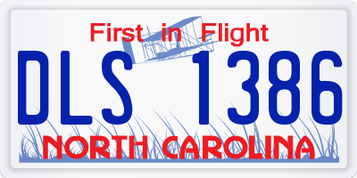 NC license plate DLS1386