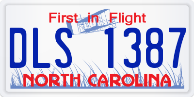 NC license plate DLS1387