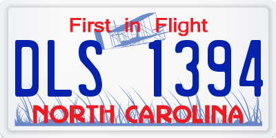 NC license plate DLS1394