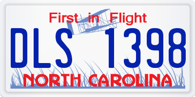NC license plate DLS1398