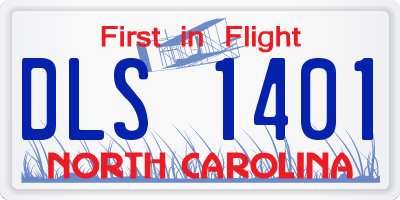 NC license plate DLS1401