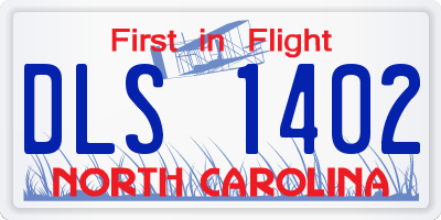NC license plate DLS1402