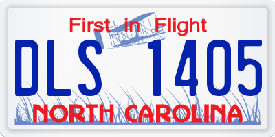 NC license plate DLS1405