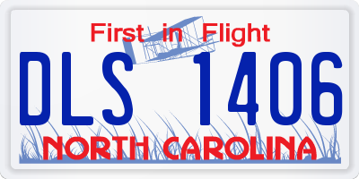 NC license plate DLS1406