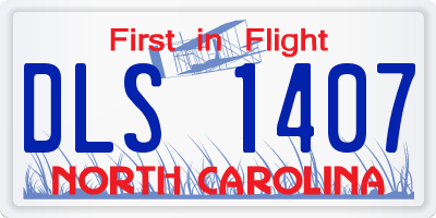 NC license plate DLS1407