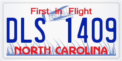 NC license plate DLS1409
