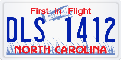 NC license plate DLS1412
