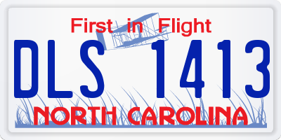 NC license plate DLS1413