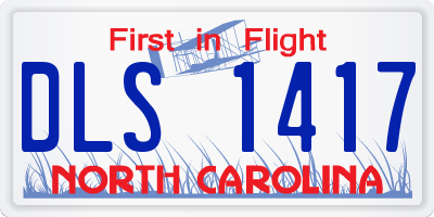 NC license plate DLS1417